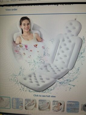 NWT Luxury Bath Cushion, Full Body Bathtub Pillow